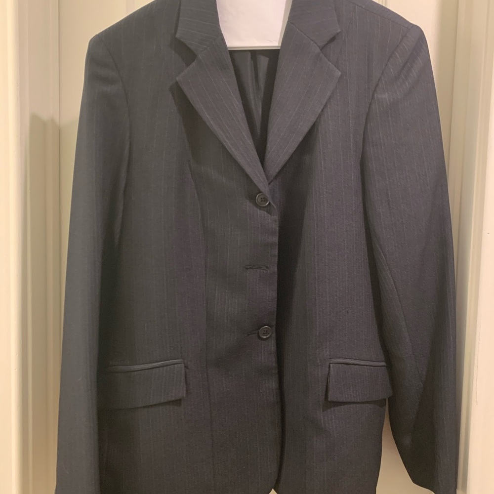 USPC Navy pinstripe show coat